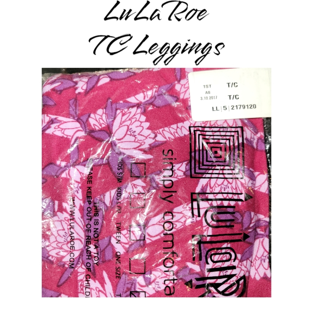 New LuLaroe pink floral butter soft leggings, Tall & Curvy
